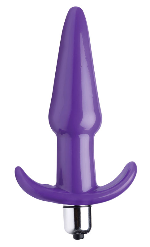 Smooth Vibrating Anal Plug - Purple - Image 3