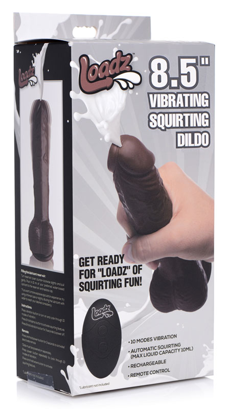 8.5 Inch Vibrating Squirting Dildo with Remote Control - Dark - Image 7