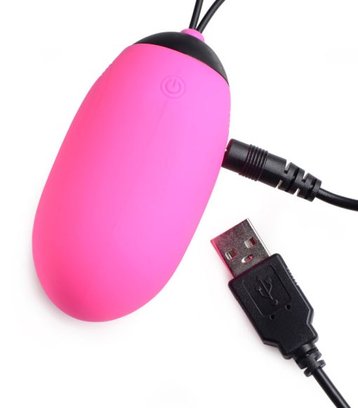 XL Silicone Vibrating Egg - Pink - Image 4