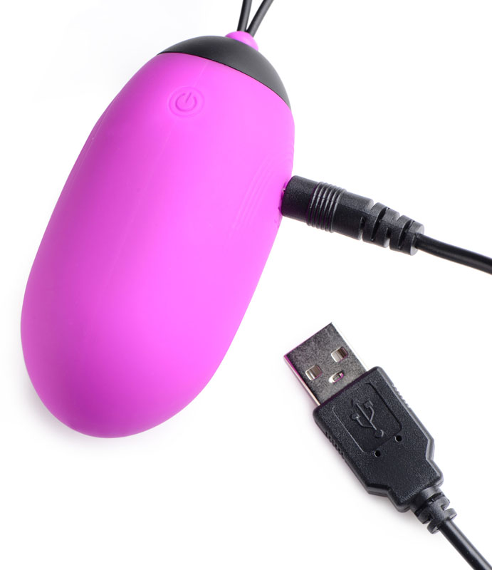 XL Silicone Vibrating Egg - Purple - Image 4