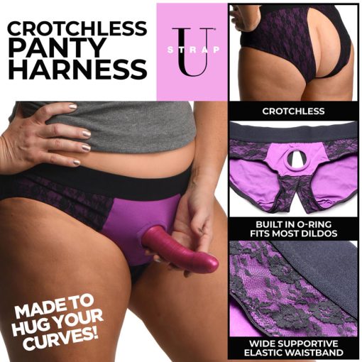 Lace Envy Crotchless Panty Harness - 2XL - Image 5