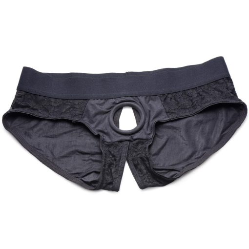 Lace Envy Black Crotchless Panty Harness - S-M - Image 4