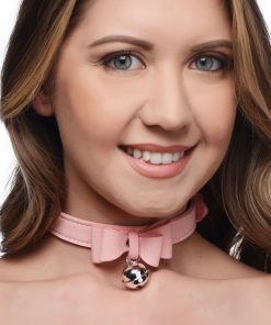 Sugar Kitty Cat Bell Collar - Pink/Silver