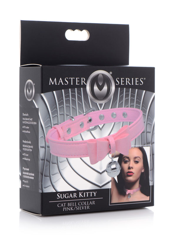 Sugar Kitty Cat Bell Collar - Pink/Silver - Image 4
