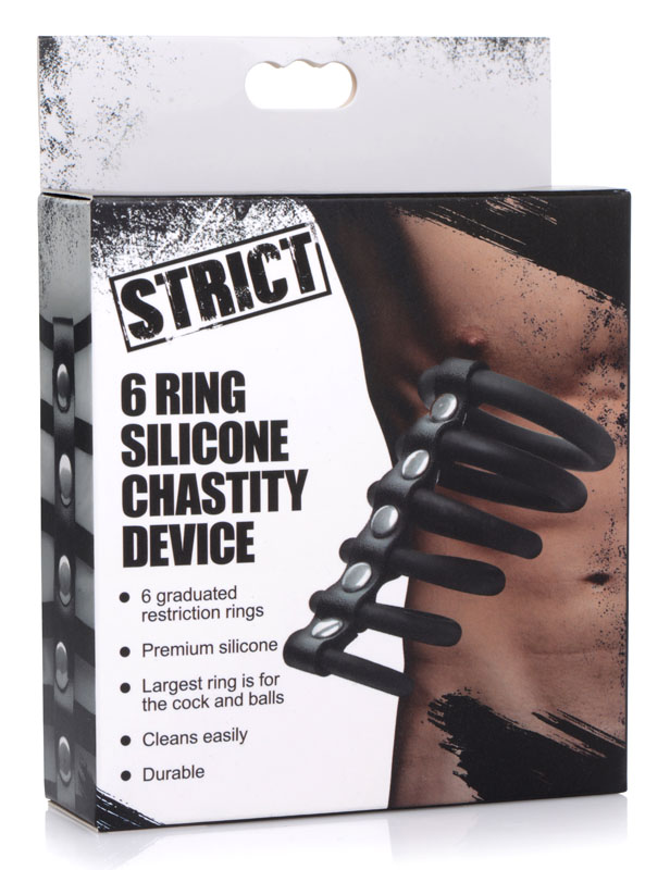 6 Ring Silicone Chastity Device - Image 6