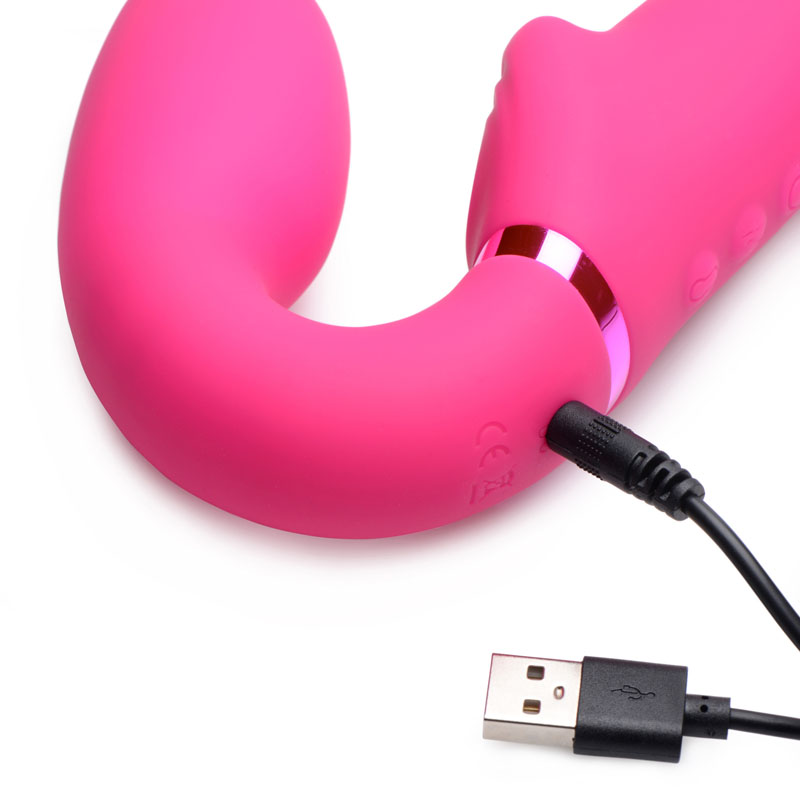 10X Remote Control Ergo-Fit G-Pulse Inflatable and Vibrating Strapless Strap-on - Pink - Image 8