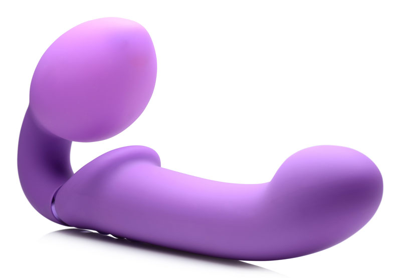 10X Remote Control Ergo-Fit G-Pulse Inflatable and Vibrating Strapless Strap-on - Purple - Image 4