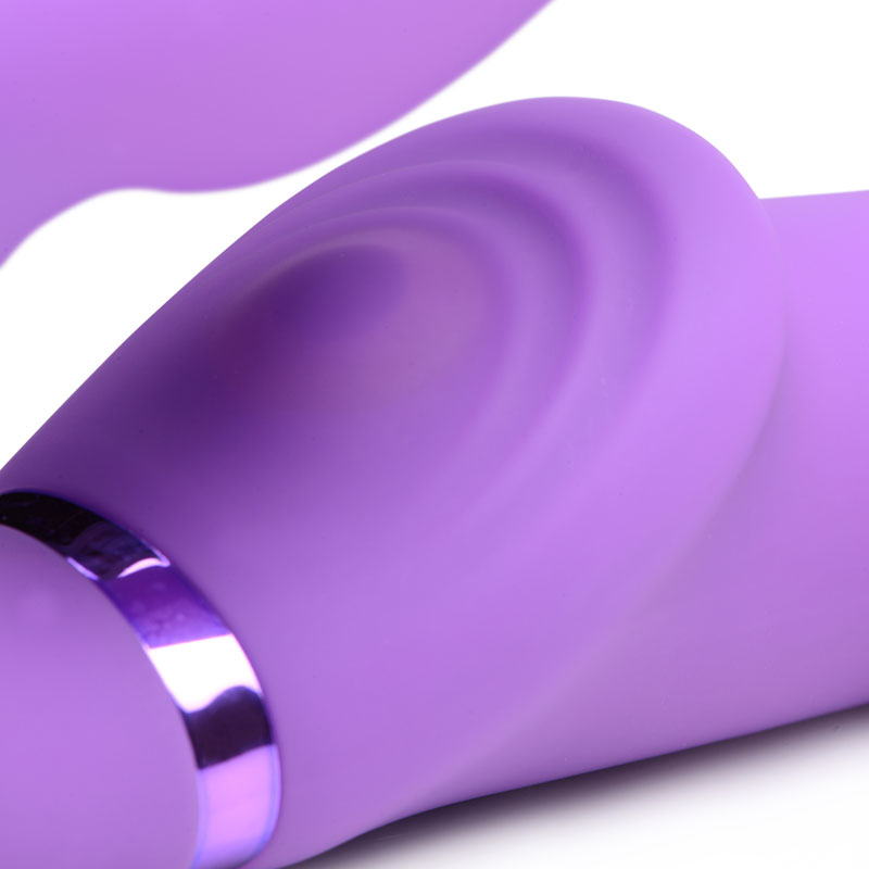 10X Remote Control Ergo-Fit G-Pulse Inflatable and Vibrating Strapless Strap-on - Purple - Image 5