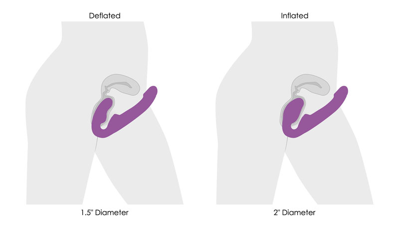 10X Remote Control Ergo-Fit G-Pulse Inflatable and Vibrating Strapless Strap-on - Purple - Image 6