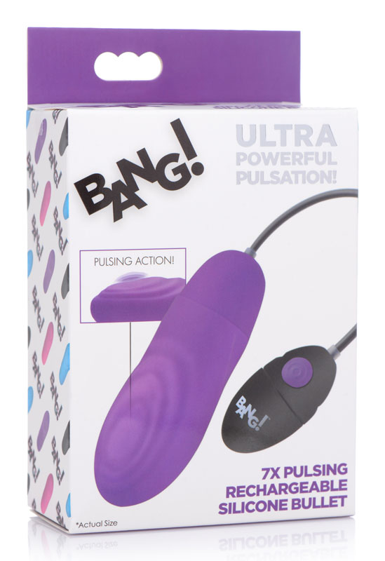 7X Pulsing Rechargeable Silicone Vibrator - Purple - Image 6