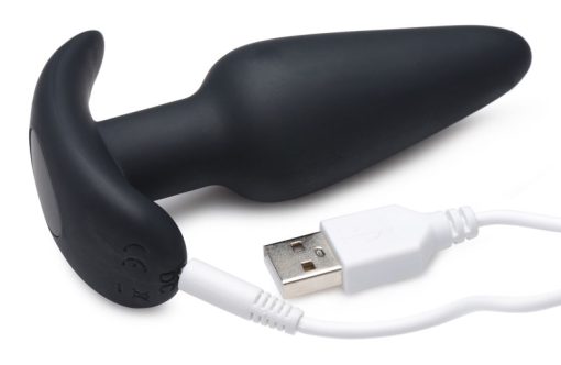 Remote Control 21X Vibrating Silicone Butt Plug - Black - Image 6