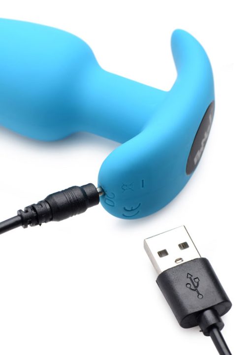 Remote Control 21X Vibrating Silicone Butt Plug - Blue - Image 6