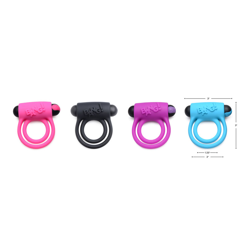 Remote Control 28X Vibrating Cock Ring and Bullet - Black - Image 5