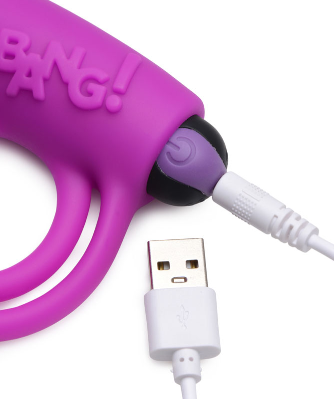 Remote Control 28X Vibrating Cock Ring and Bullet - Purple - Image 4