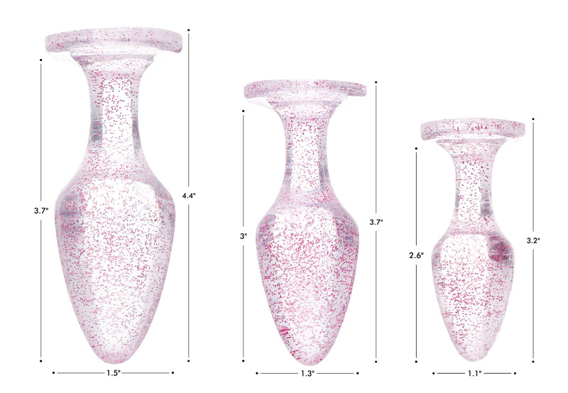 Glitter Gem Anal Plug Set - Pink - Image 4