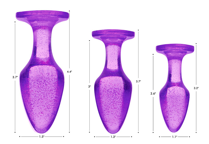 Glitter Gem Anal Plug Set - Purple - Image 4