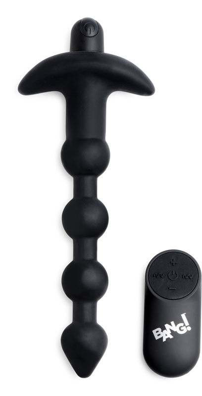Remote Control Vibrating Silicone Anal Beads - Black - Image 4
