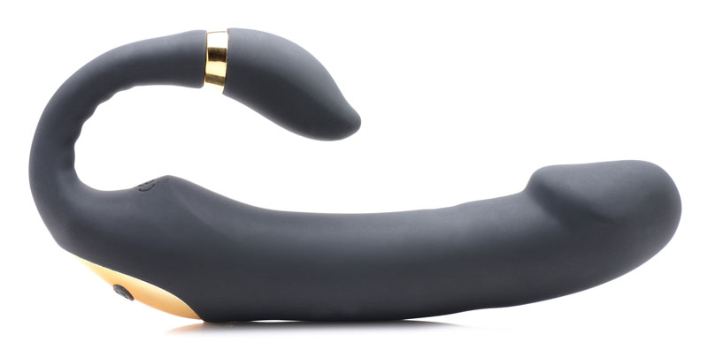 10X Pleasure Pose Come Hither Silicone Vibrator with Poseable Clit Stimulator - Image 4