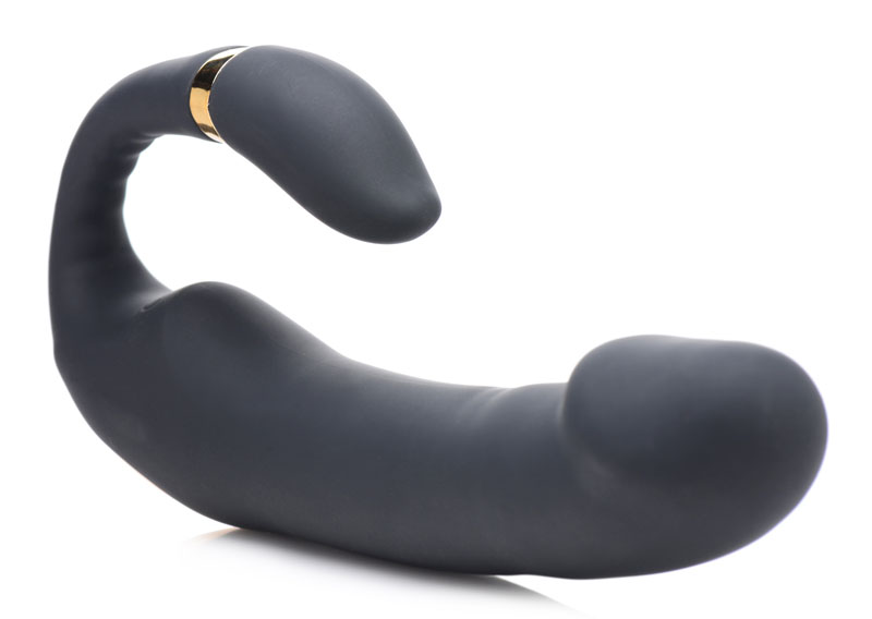10X Pleasure Pose Come Hither Silicone Vibrator with Poseable Clit Stimulator - Image 6