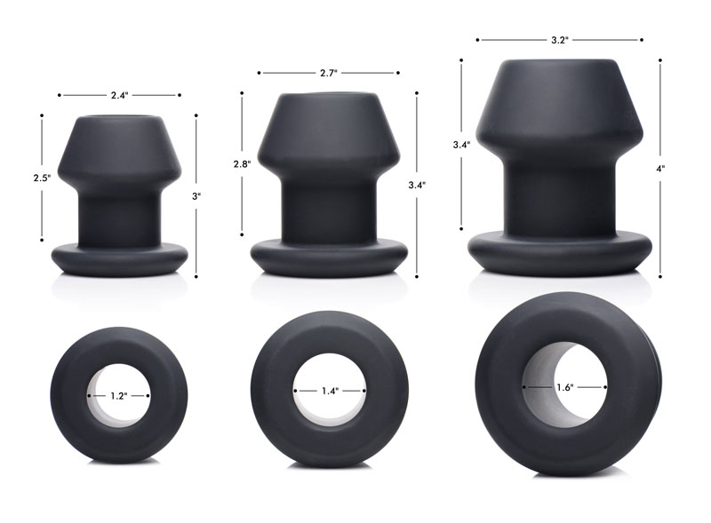 Gape-Grommets 3 Piece Hollow Silicone Anal Dilator Set - Image 5