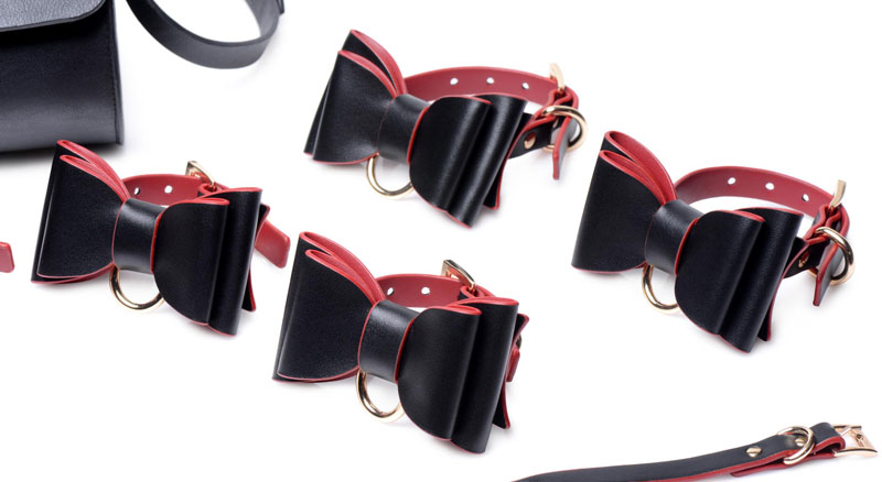 Black and Red Bow Bondage Set with Carry Case - Image 9