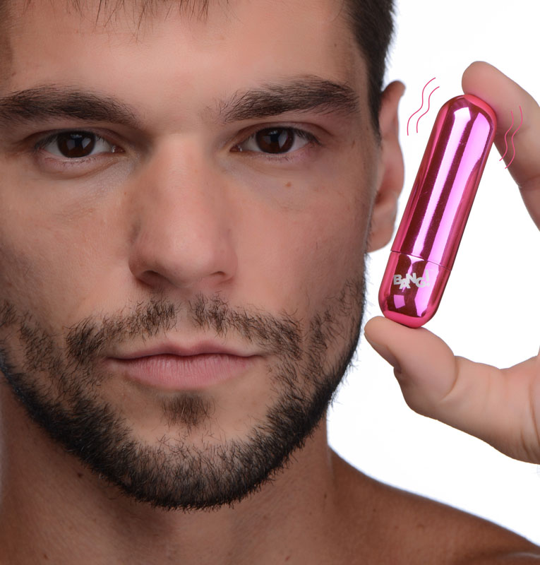 10X Rechargeable Vibrating Metallic Bullet - Pink - Image 2
