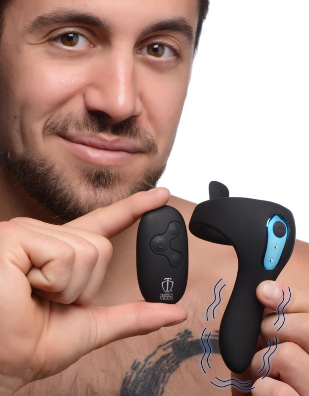 Power Taint 7X Silicone Cock and Ball Ring with Remote - Image 2