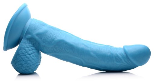 7.5 Inch Dildo with Balls - Blue - Image 6
