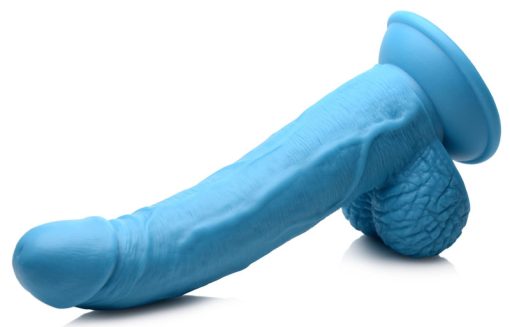 7.5 Inch Dildo with Balls - Blue - Image 5