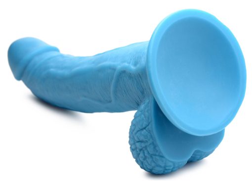7.5 Inch Dildo with Balls - Blue - Image 7