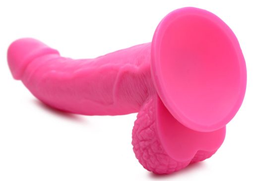 7.5 Inch Dildo with Balls - Pink - Image 7
