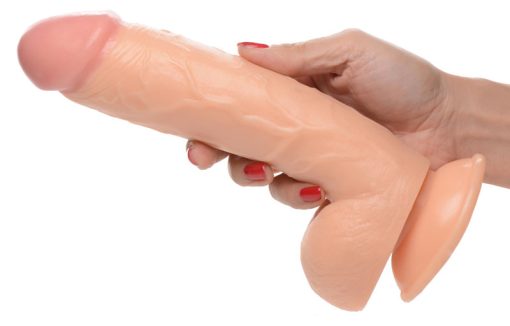 8.25 Inch Dildo with Balls - Light - Image 3