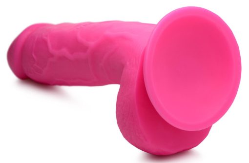 8.25 Inch Dildo with Balls - Pink - Image 7
