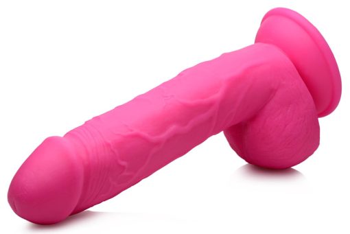 8.25 Inch Dildo with Balls - Pink - Image 5