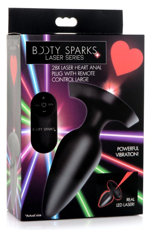 28X Laser Heart Silicone Anal Plug with Remote – Medium - Image 10