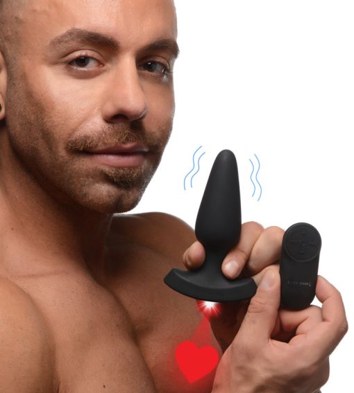 28X Laser Heart Silicone Anal Plug with Remote – Medium - Image 3