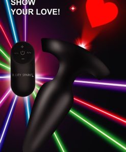 28X Laser Heart Silicone Anal Plug with Remote – Large