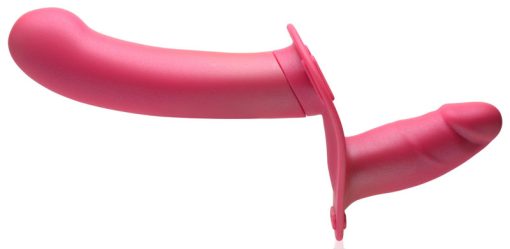 28X Double Diva 1.5 Inch Double Dildo with Harness and Remote Control - Pink - Image 3