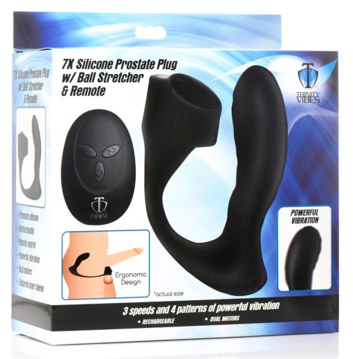 7X Silicone Prostate Plug with Ball Stretcher and Remote - Image 5