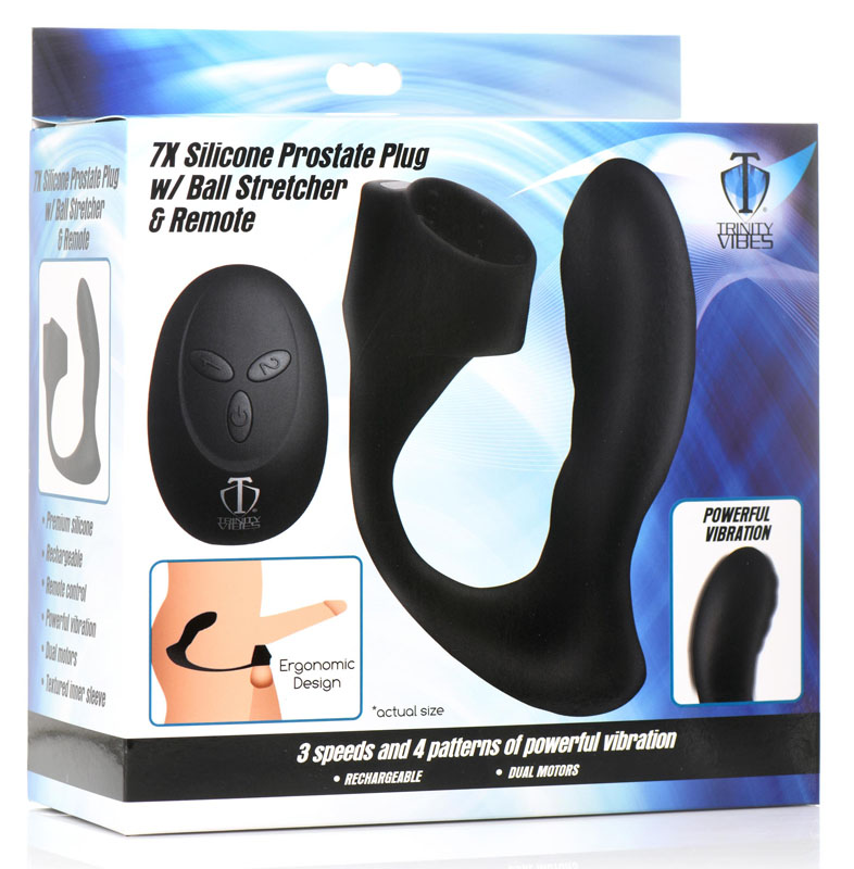 7X Silicone Prostate Plug with Ball Stretcher and Remote - Image 5