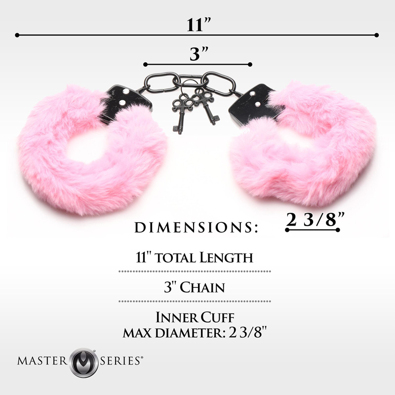 Cuffed in Fur Furry Handcuffs - Pink - Image 5