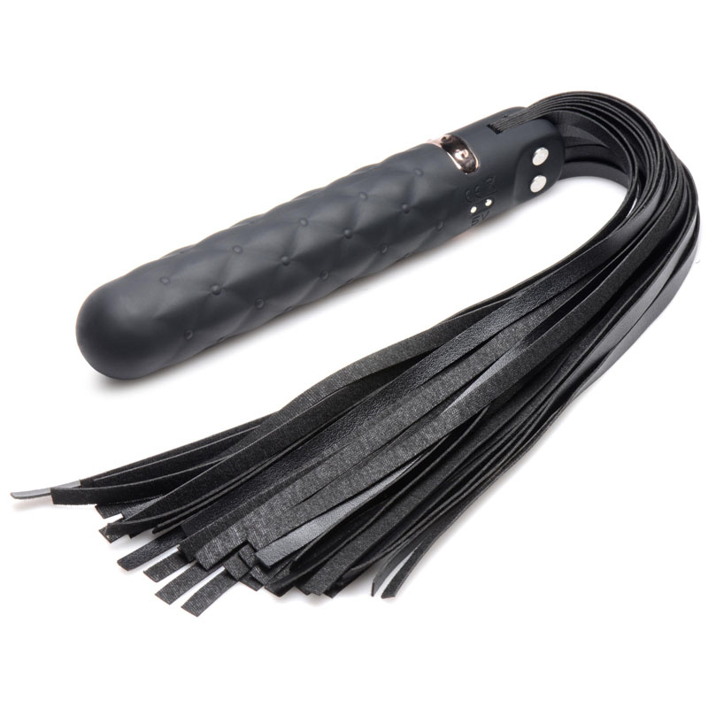 9X Vibrating Silicone Dildo Flogger - Image 12