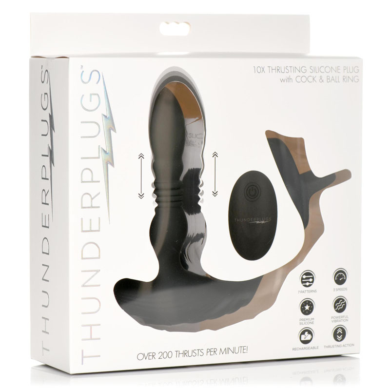 Thrusting Vibrator with Cock and Ball Ring and Remote - Image 7