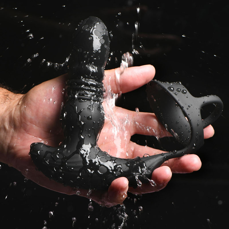 Thrusting Vibrator with Cock and Ball Ring and Remote - Image 3