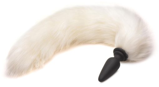 Small Anal Plug with Interchangeable Fox Tail - White - Image 4