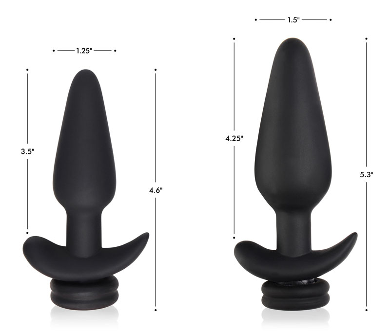 Small Vibrating Anal Plug with Interchangeable Fox Tail - Black and White - Image 5