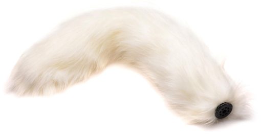 Large Vibrating Anal Plug with Interchangeable Fox Tail - White - Image 4