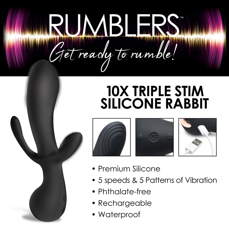 10X Triple Stim Silicone Vibrator - Image 2