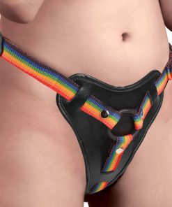 Rainbow Strap On Harness with Silicone O-Rings