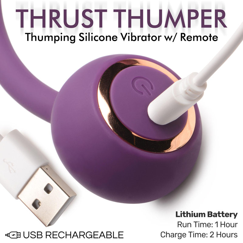 Thrust Thumper Thrusting Silicone Vibrator with Remote - Image 4